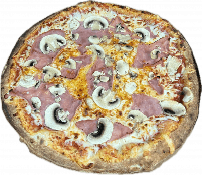 REINE🍄: Base tomate, Fromage, Jambon, Champignon