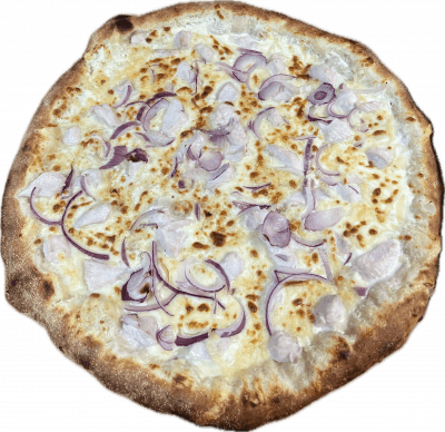 CHICKEN🍗: Base creme, Fromage, Poulet, Oignons