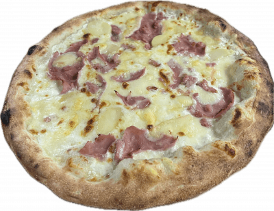 SAVOYARDE🪤🏔: Base creme, Fromage, Pommes de terre, Raclette, Jambon, Lardons
