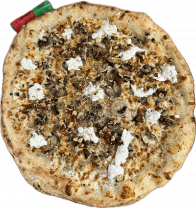 FORESTIÈRE 🍄🇫🇷: Base creme , Creme de truffe, Fromage, Champignons, ((Burrata, Parmesan , Noix, Huile d'olive à la truffe))