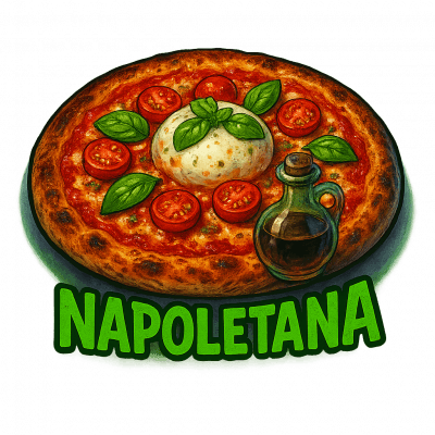 NAPO'🇮🇹: base tomate, fromage, ((tomate cerises, burrata, huile d’olive, basilic, origan))