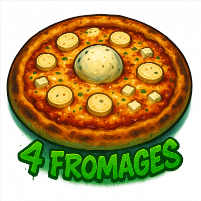 4 FROMAGE🧀 : base tomate, fromage, chèvre, kiri, ((burrata))