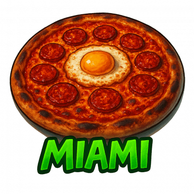 MIAMI🍕: base tomate, fromage, chorizo, oeuf