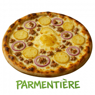 PARMENTIÈRE🥩🪤: base creme, fromage, raclette, viande hachée, pommes de terre, oignons rouge