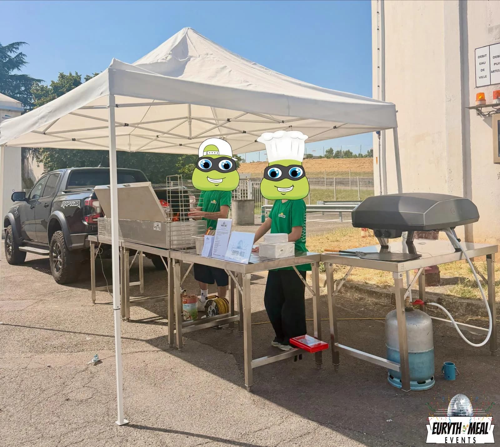 Stand Euryth'meal Events avec four à pizza mobile lors d'un événement