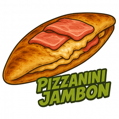 PIZZANINI JAMBON: PÂTE 26 CM , MOITIÉ CRÈME (LÉGER) ,FILET D'HUILE D'OLIVE FROMAGE , JAMBON , REFERMER , CRÈME, JAMBON ,FROMAGE