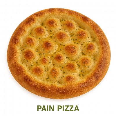 PAIN PIZZA: PATE 26 CM ÉTALÉE AVEC FILET D'HUILE (( HUILE D'OLIVE, ORIGAN , BASILIC))